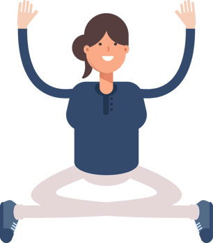 Girl in Blue Shirt Character Sitting Illustration png