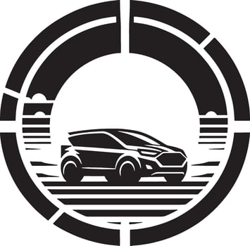 The logo for a car dealership with a background. vector