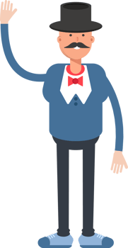 Gentleman in Top Hat Character Greeting png