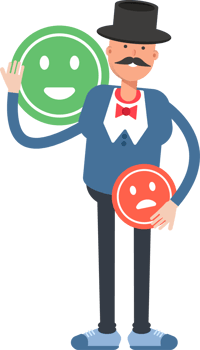 Gentleman in Top Hat Character and Emoticon Sign png