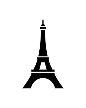 Bold Silhouette of the Eiffel Tower A Paris Landmark Symbol Against White vector