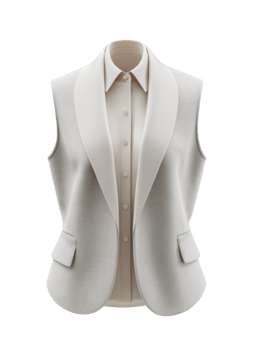 Elegant White Vest with Shirt for Formal Attire and Fashion Display png