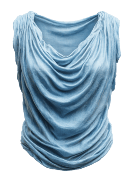 Soft Blue Draped Fabric Top for Stylish Casual Wear and Fashion png