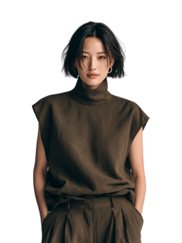 Stylish Woman in Minimalist Outfit Posing png
