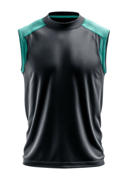 Black and Teal Athletic Sleeveless Shirt png