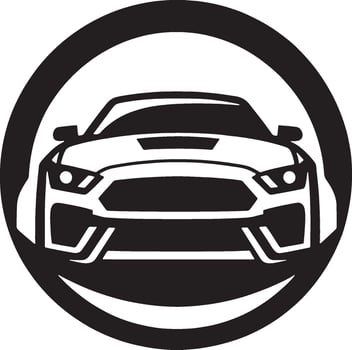 Black and white car with a white background vector