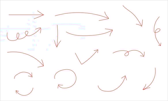 Red arrow set vector