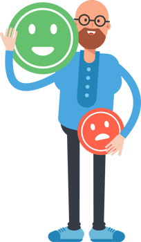 Bald and Beard Man Character and Emoticon Sign png
