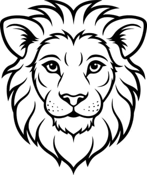 Lion head coloring pages vector