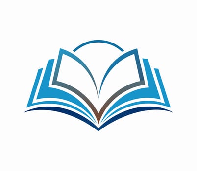 Abstract Blue Open Book Logo Design, Education Icon vector