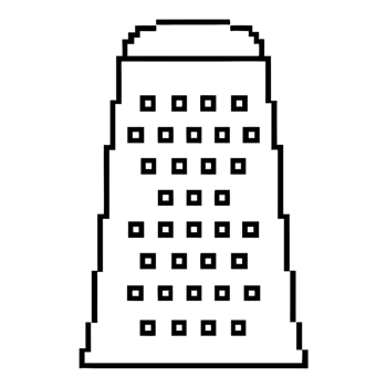Small cheese grater in detailed pixel line art style on a transparent background png