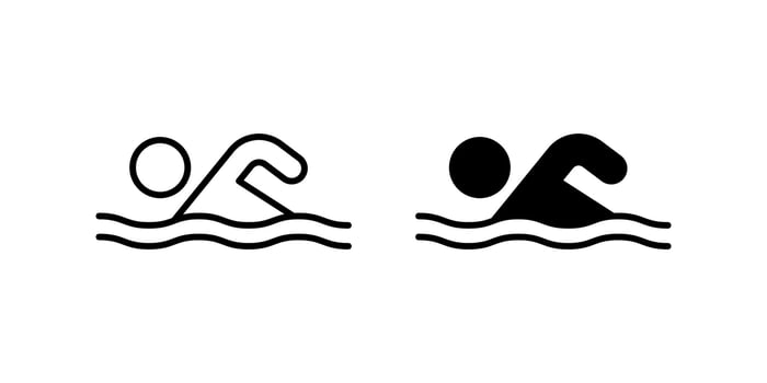 Swimming icon set. swimming man Symbol. swim sign. for mobile concept and web design. illustration on white background vector