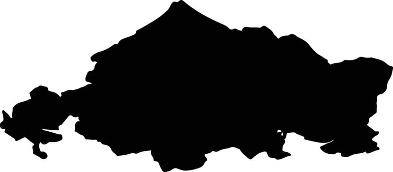 District of Levoca Slovakia silhouette map vector
