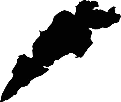Guanaja Honduras silhouette map vector