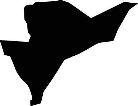 Gubadag Turkmenistan silhouette map vector