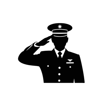 A silhouetted figure of a person in military uniform is depicted saluting, conveying a sense of respect and duty cutouts png