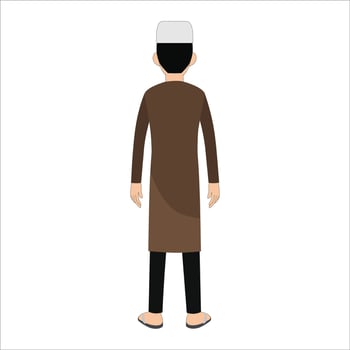 Bengali muslim cartoon character for animation vector