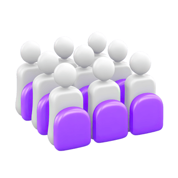 3D group of figures representing a team community or audience. Perfect for illustrating collaboration user groups and collective social effort. png
