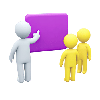 Figure presenting pie chart data to an audience a 3D rendered icon for business statistics financial report market analysis or team meeting png
