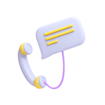 Telephone receiver with speech bubble a 3D rendered icon for phone call voice message conversation customer support or telecommunication png