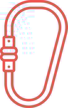 Carabiner Line Icon vector