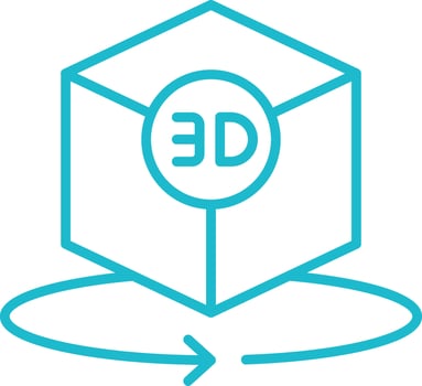 3d Model Line Icon vector