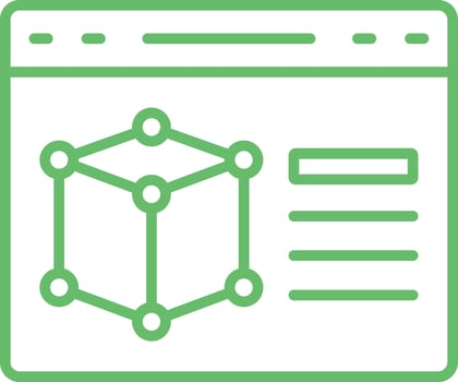 3d Modeling Line Icon vector