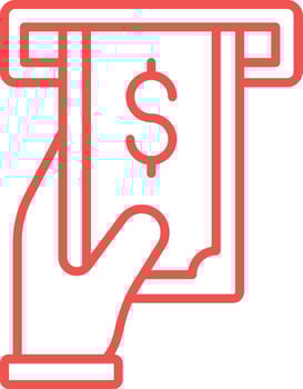 Cash Withdrawal Line Icon vector