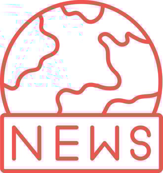 World News Line Icon vector