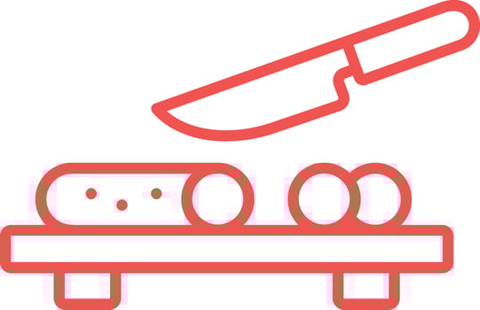 Chop Line Icon vector