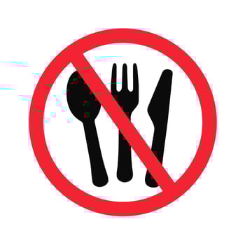No Eating or Drinking Symbol Icon vector