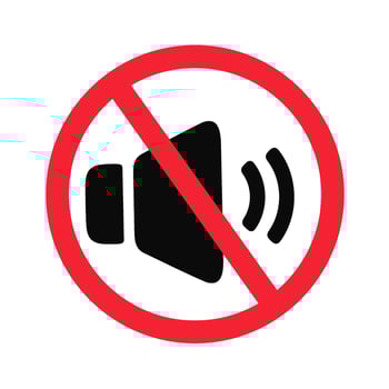 No Sound Symbol for Noise Restrictions vector