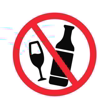 No Alcohol Consumption Sign Design vector