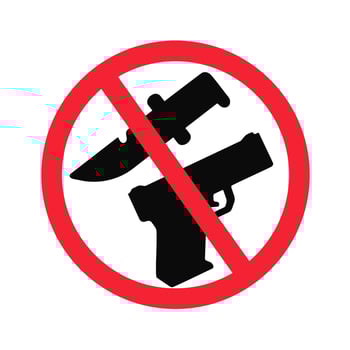 Prohibition sign against weapons and violence vector