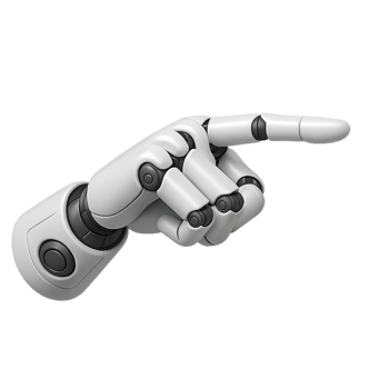 Detailed Illustration of a Futuristic Cyborg Hand Making a Gesture png