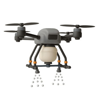 3D Agricultural Drone with Spraying Nozzles for Precision Farming png