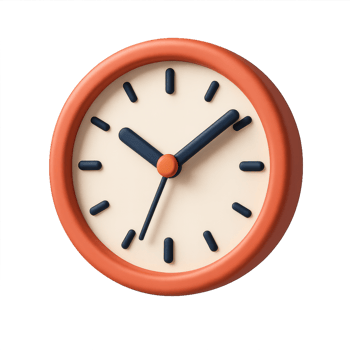 Simple 3D Transparent Clock Design for Modern Decor and Displays png