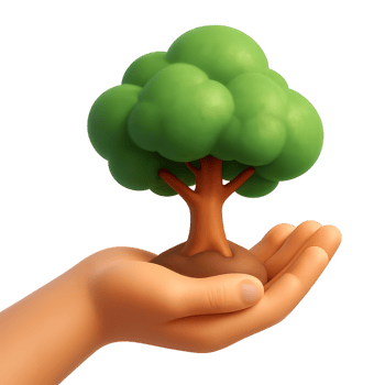 Hand Holding a Green Tree in a Simple and Modern Design png