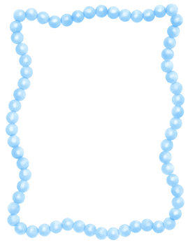 Retro Blue Pearl Frame Wavy Rectangle shape watercolor png