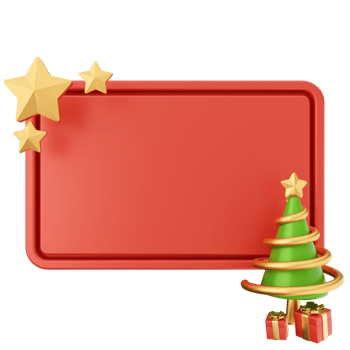 Christmas tree and presents on a red sign png