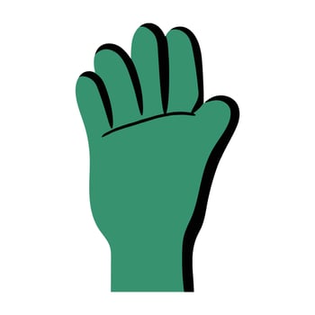 Pet green glove element design on white background illustration for cliparts, sticker, print, pet shop. vector