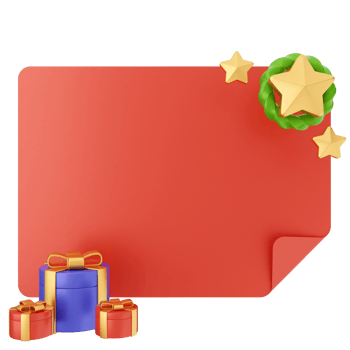 A red gift box with a star on it png