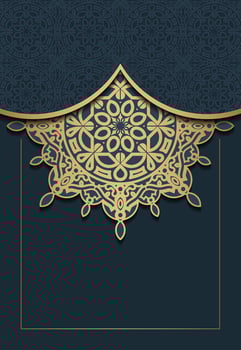 Elegant Decorative Golden Mandala Design on Dark Blue Background Pattern Cover vector