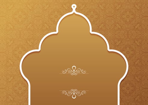 elegant golden Islamic arch background design vector