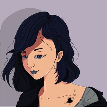 fantasy teenage tattooed girl background image vector