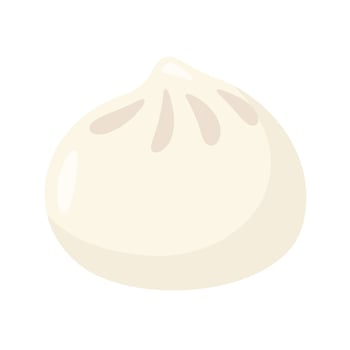A single steamed dumpling with a smooth, glossy surface, showcasing traditional Asian culinary art. vector
