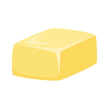 A shiny yellow butter for making delicious desserts. vector