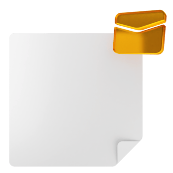 A white paper with an orange envelope png