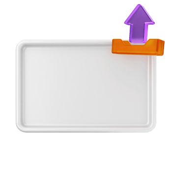 A white tray with an orange arrow pointing to it png