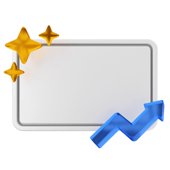 A white board with a blue arrow and a star png